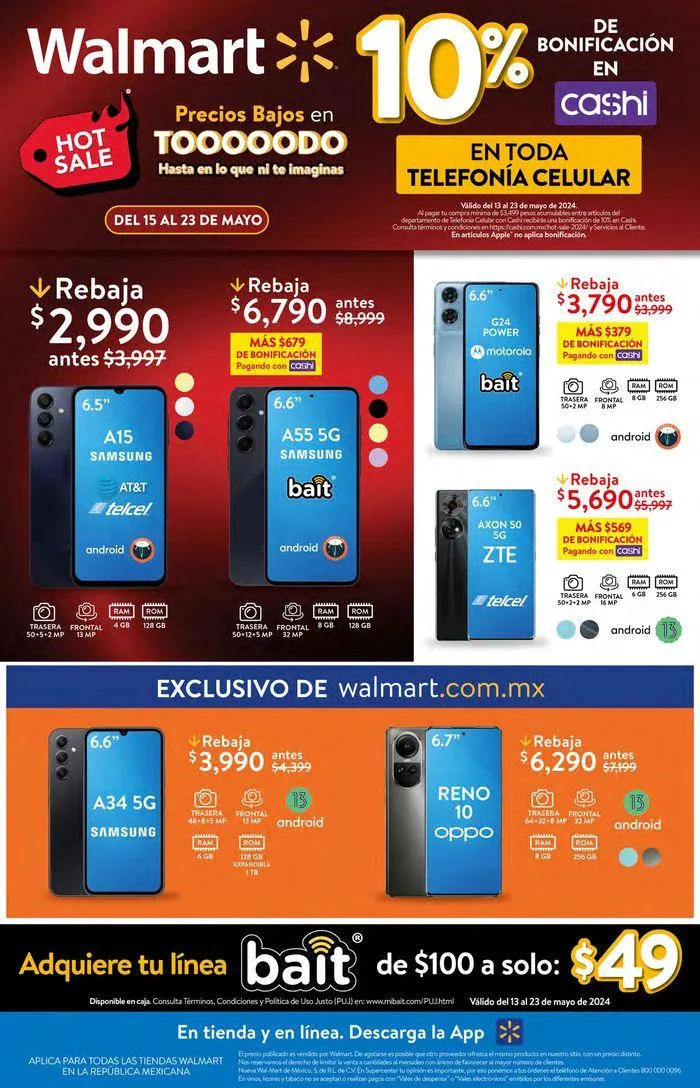 Catálogo de Walmart Hot Sale - Celulares 20 de mayo al 23 de mayo 2024 - Pagina 1