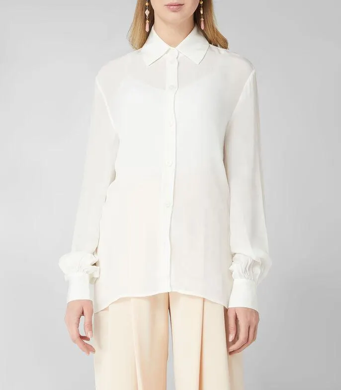 Camisa lisa manga larga Mujer