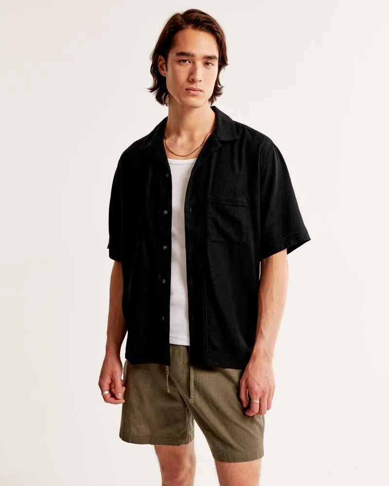 Camp Collar Summer Linen-Blend Shirt