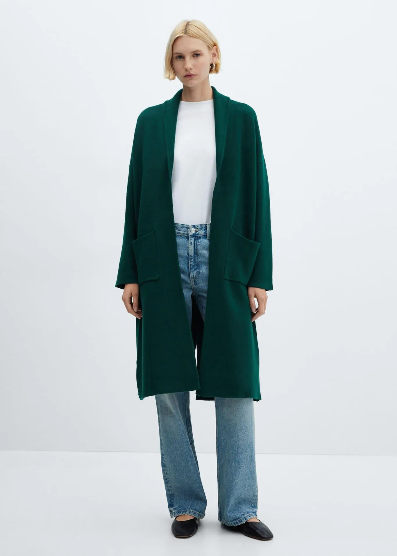 Παλτό oversize πλεκτό τσέπες