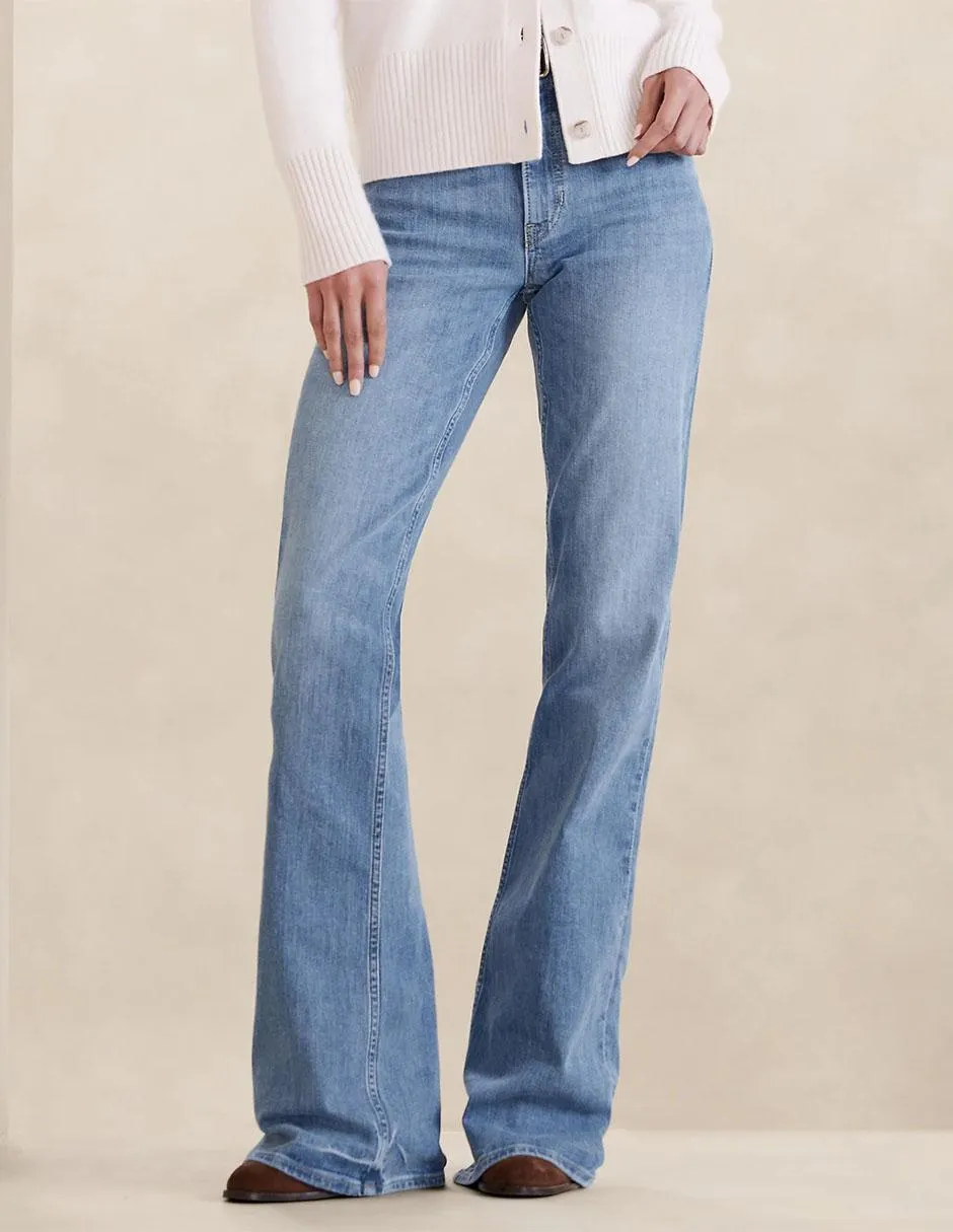 Jeans amplio corte cintura para mujer