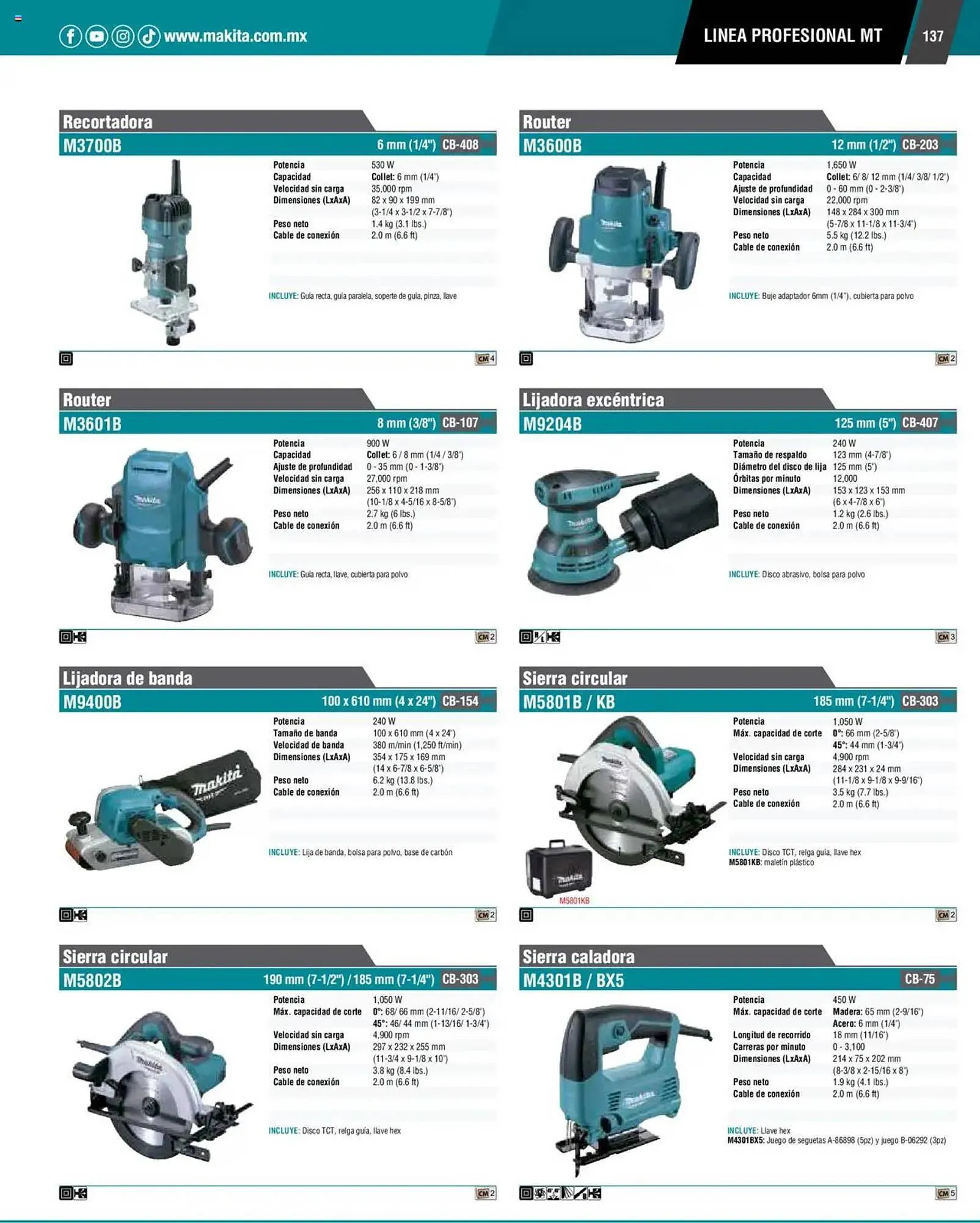Catálogo de Catálogo Makita 4 de septiembre al 1 de julio 2026 - Pagina 137