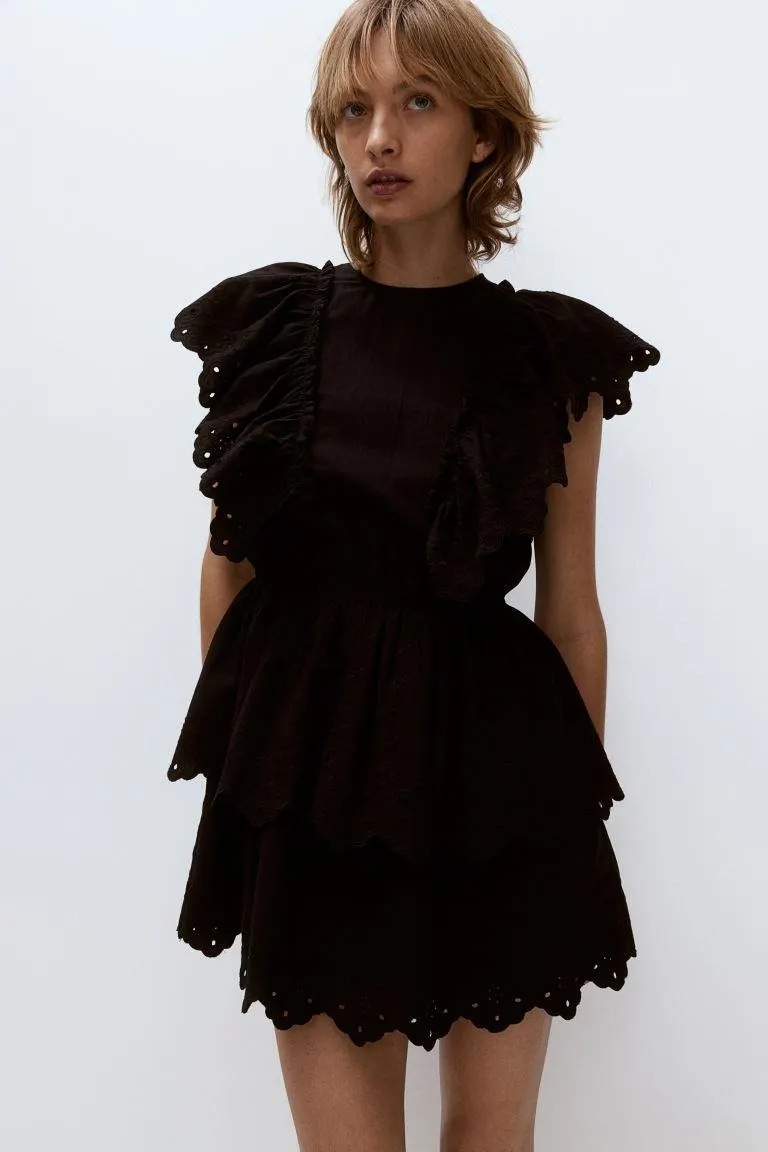 Flounced cotton dress