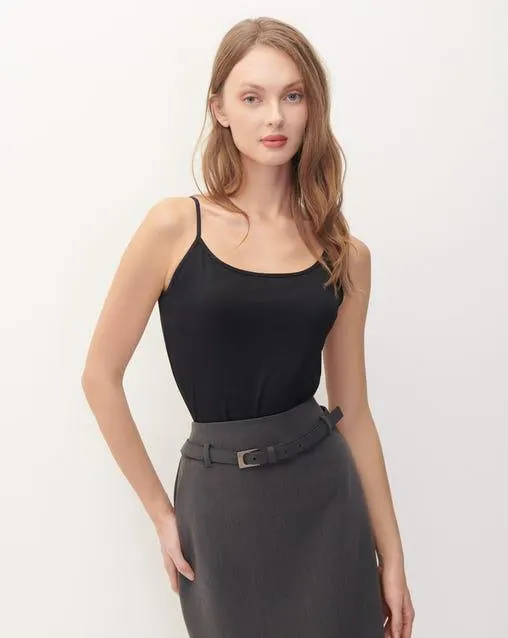 Top Negro De Tirantes