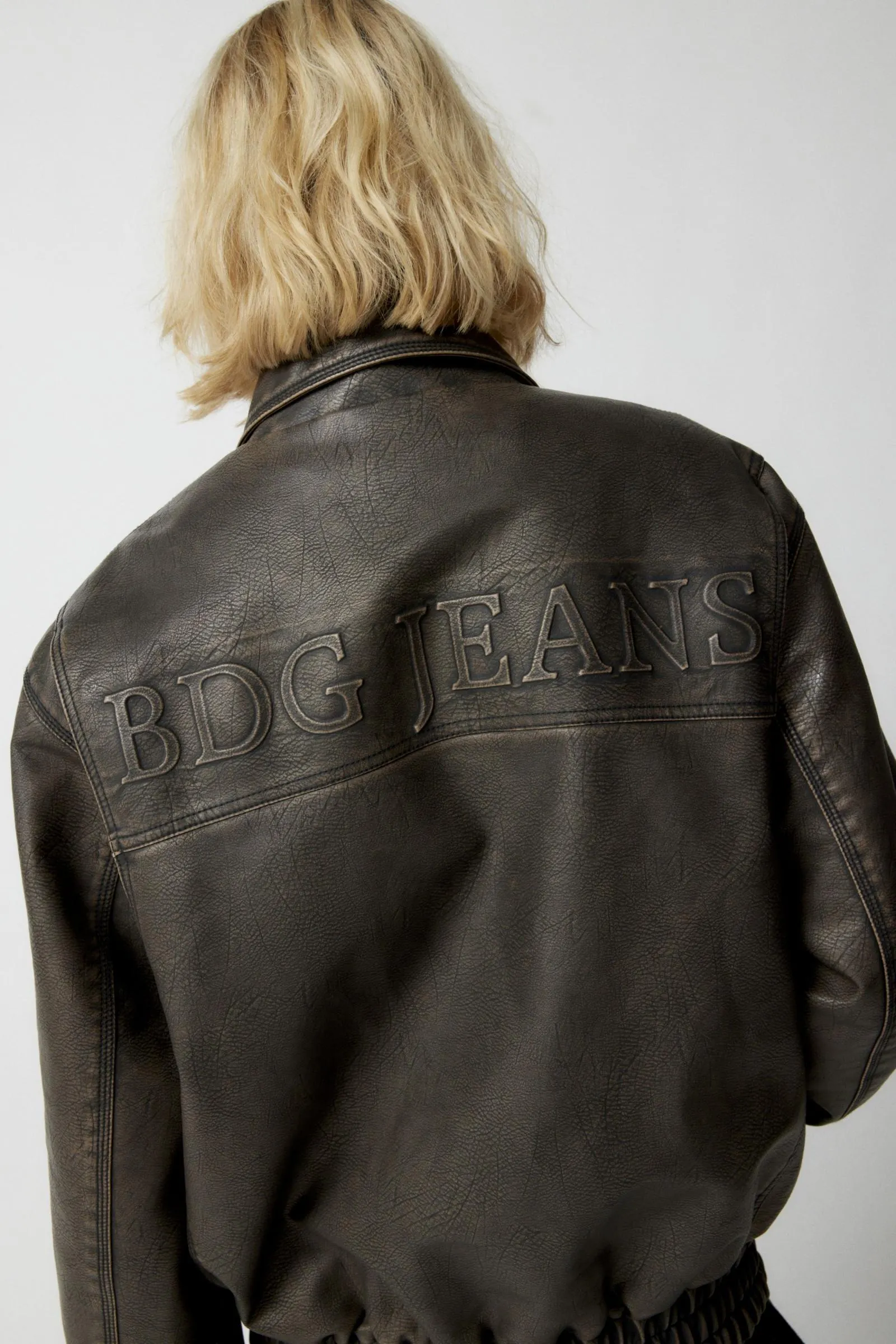 BDG Sean Faux Leather Harrington Jacket