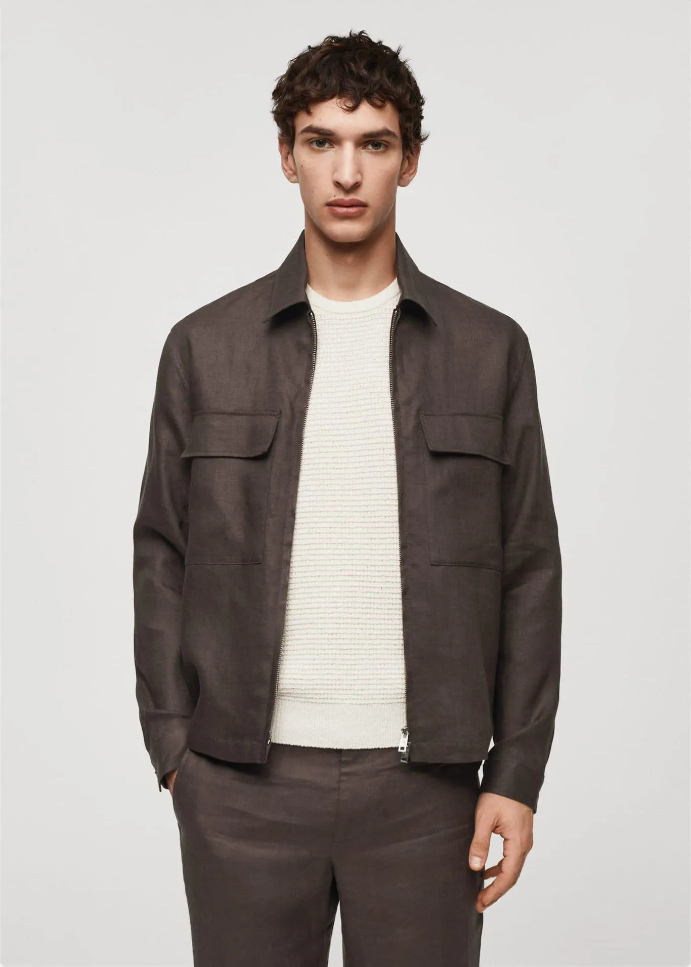 Sobrecamisa 100% lino bolsillos