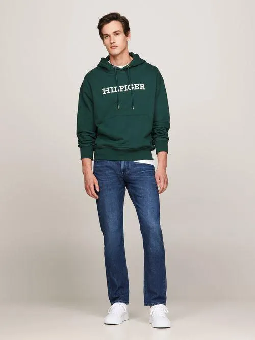 Sudadera con capucha y monotipo Hilfiger de hombre