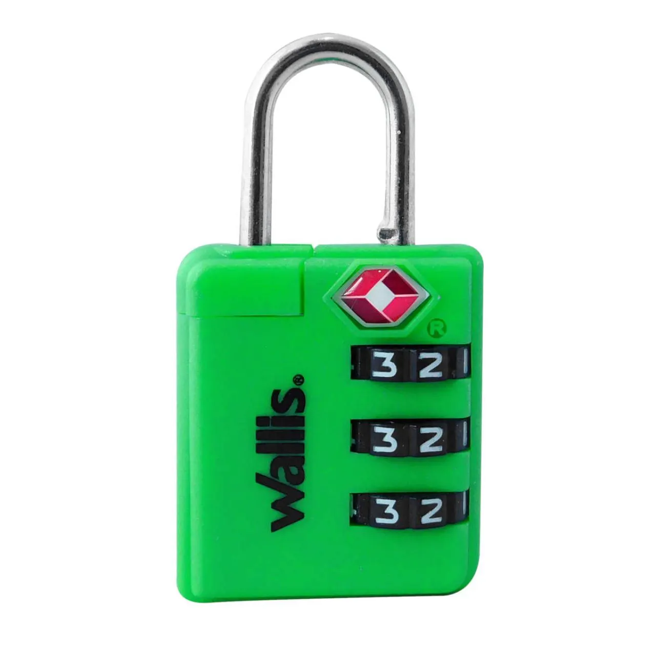 Candado de combinación TSA, combinación 3 discos, verde