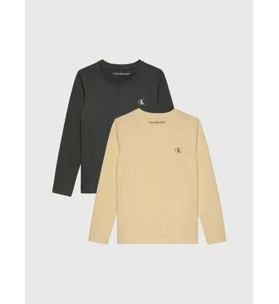 Playeras Calvin Klein Paquete de 2 Manga Larga Niño Multicolor