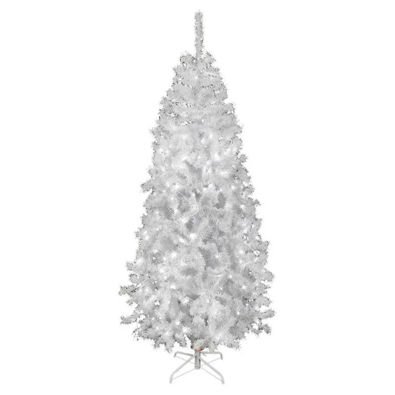 Arbol Navidad Vermont Blanco 300 Luces Led 220cm Naviplastic