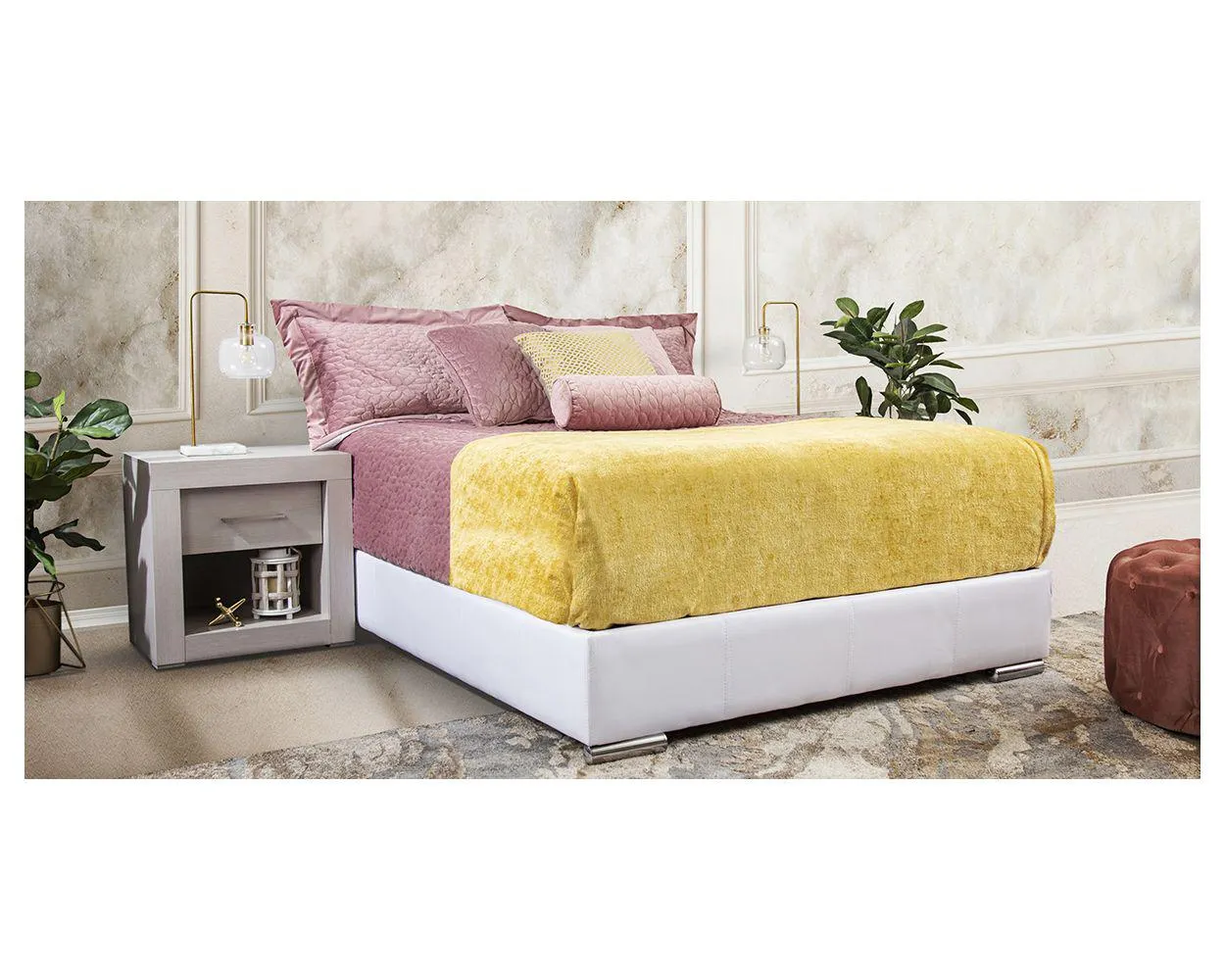 Base De Cama Queen Size Vielka Blanco