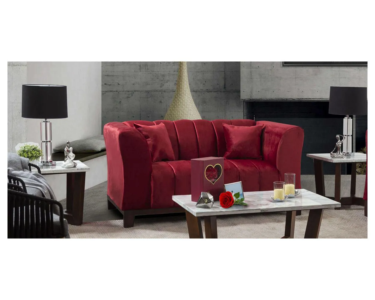 Sofá 2 Plazas Stella Rojo