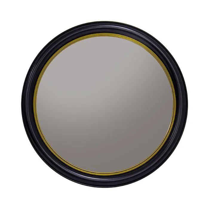 Espejo 76 X 76 Negro/ Dorado Doble Aro