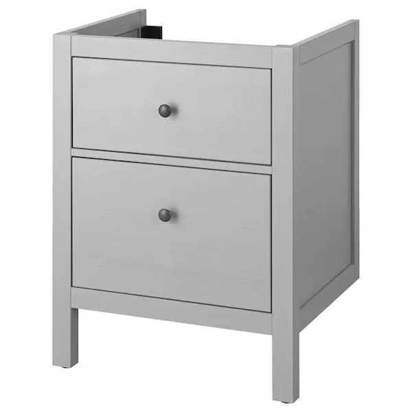 Mueble de lavabo con 2 cajones, gris,
