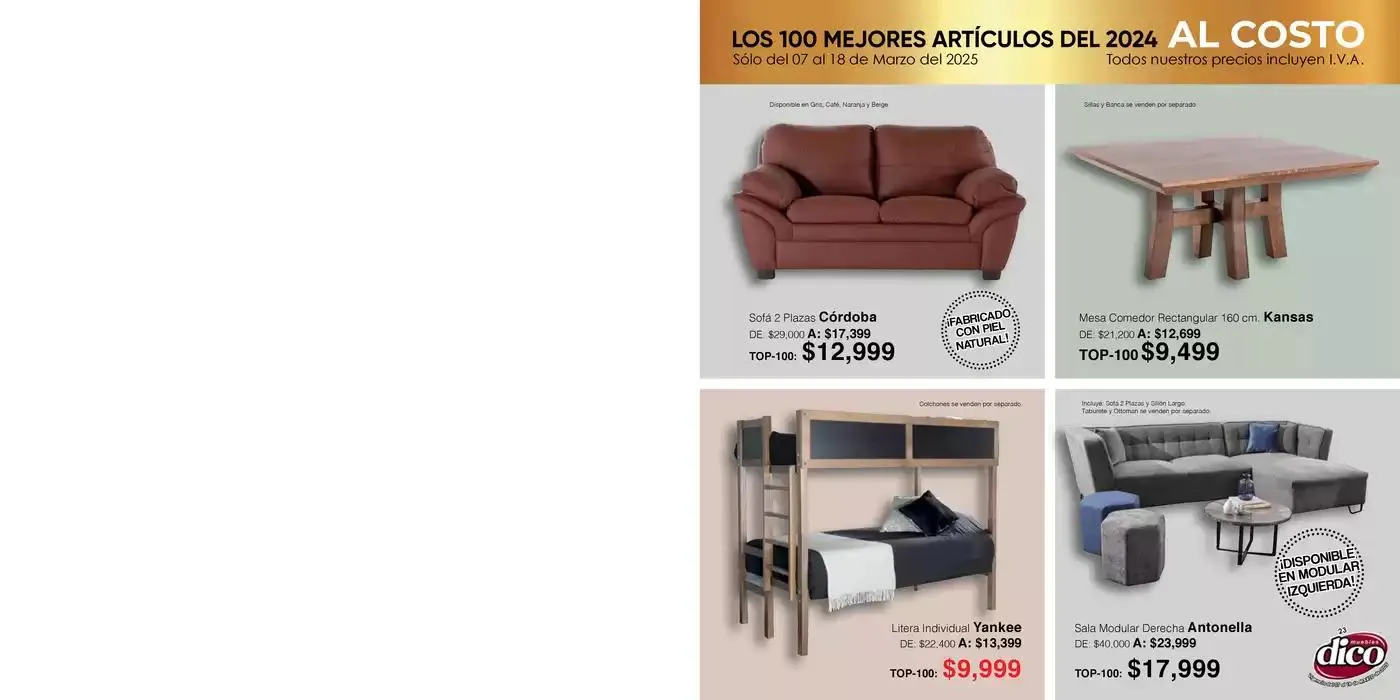Catálogo de Muebles Dico Top 100 Centro 2025 7 de marzo al 18 de marzo 2025 - Pagina 23