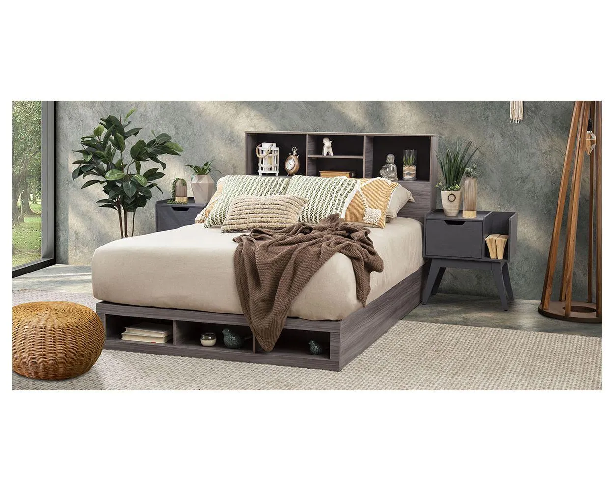 Cama Matrimonial Mateo Gris