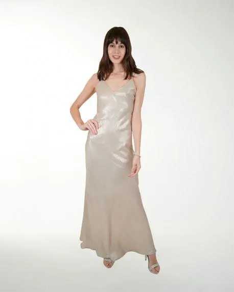 VESTIDO CL BRILLOS ESCOTE EN V