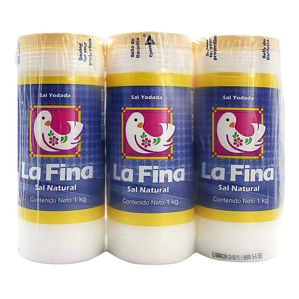 Sal de Mesa Yodada La Fina 3 /1 Kg
