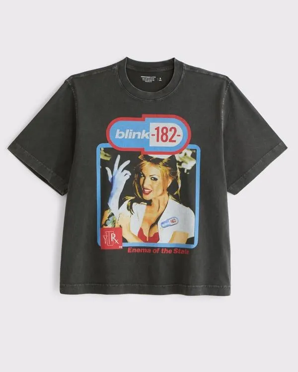 Blink- 182 Vintage-Inspired Cropped Graphic Tee