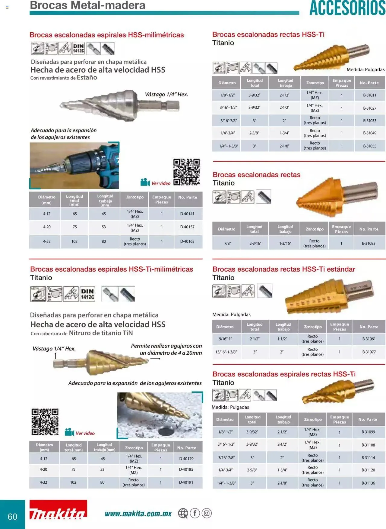 Catálogo de Makita Ofertas Accesorios 5 de septiembre al 31 de diciembre 2023 - Pagina 60