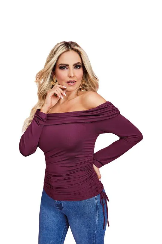 Blusa tinto off shoulder 29694