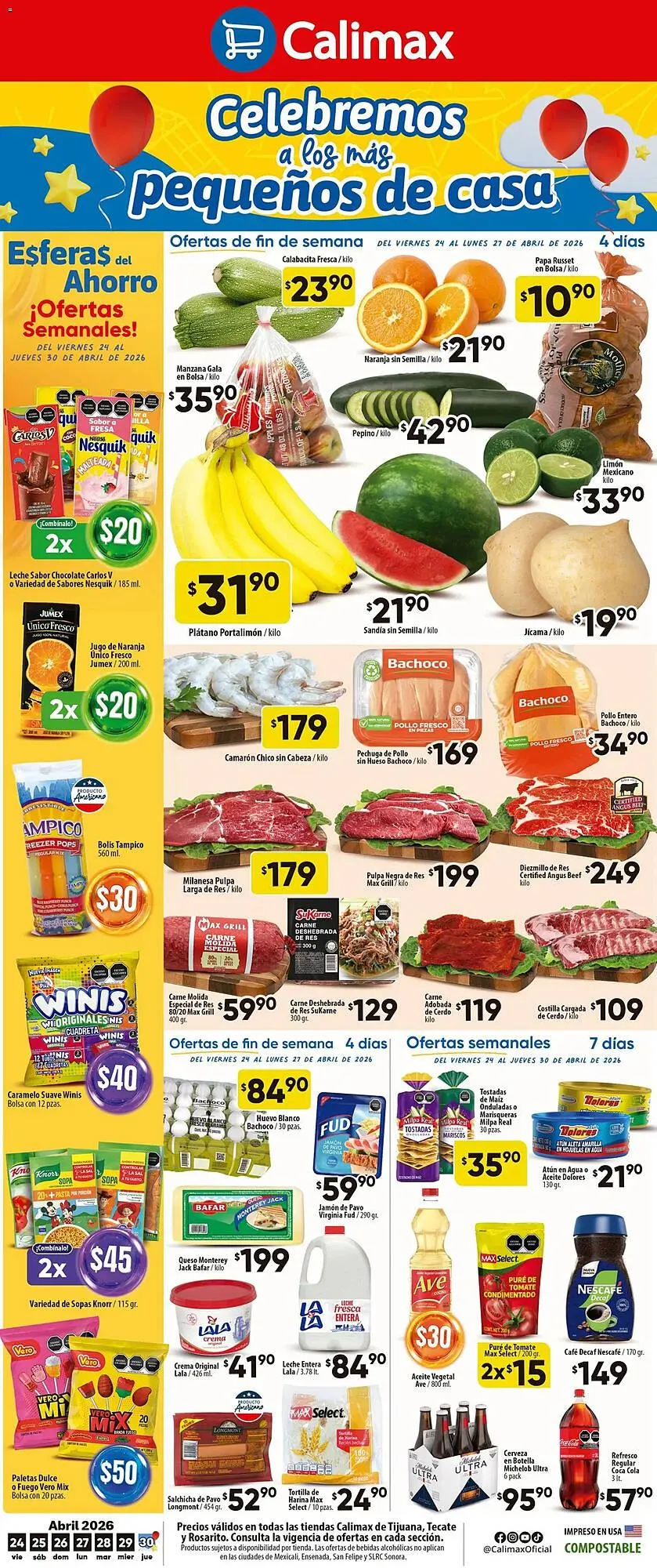 Catálogo de Folleto Calimax 24 de abril al 30 de abril 2026 - Pagina 1