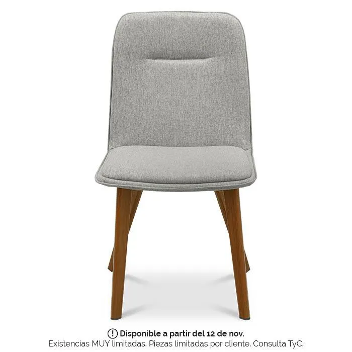 Silla Tela Gris/nogal Tiba
