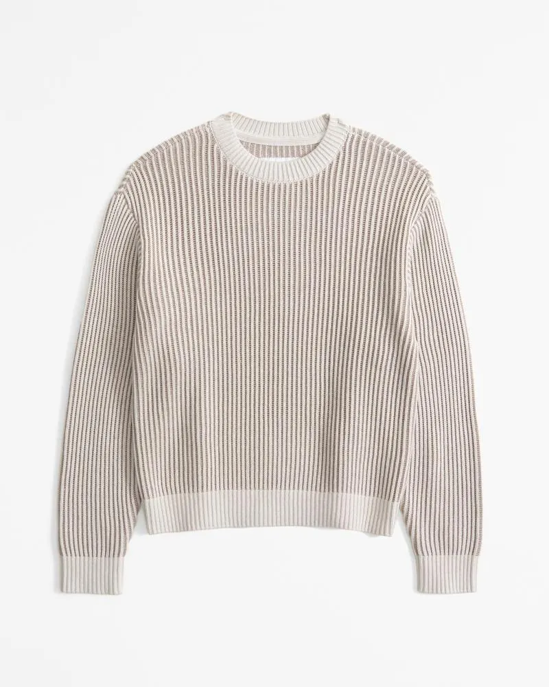 plated stitch crew sweater