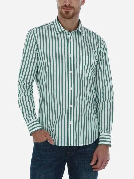 Camisa Casual Popelina a Rayas