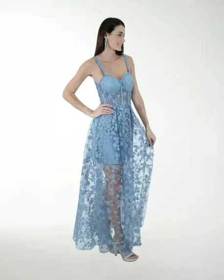 VESTIDO CL 3D CORSET TRANSPARENTE