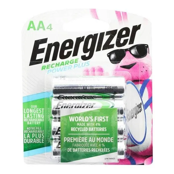 Pilas Energizer Recargables AA Power Plus 4 Piezas
