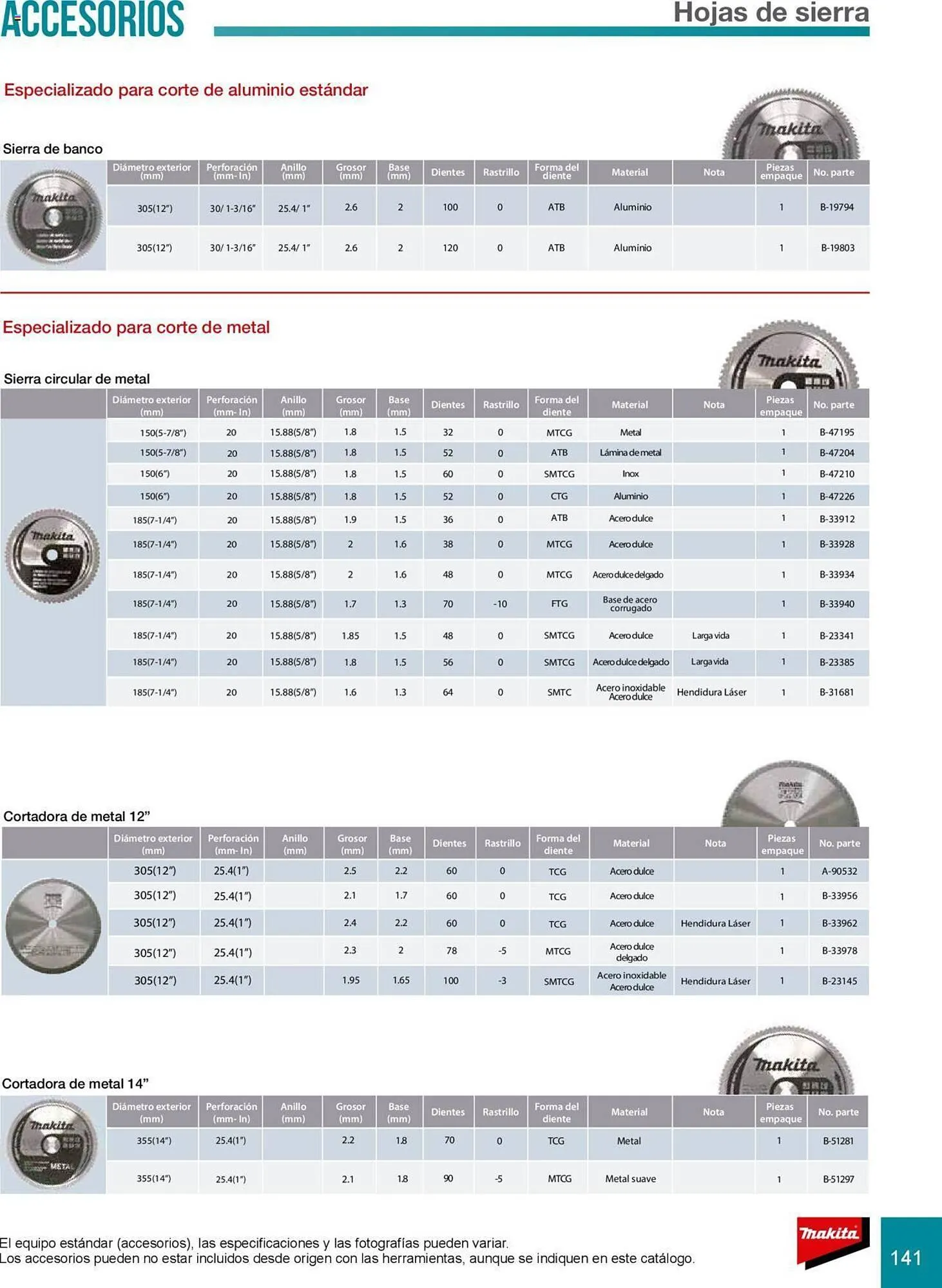 Catálogo de Catálogo Makita 8 de julio al 31 de diciembre 2025 - Pagina 141