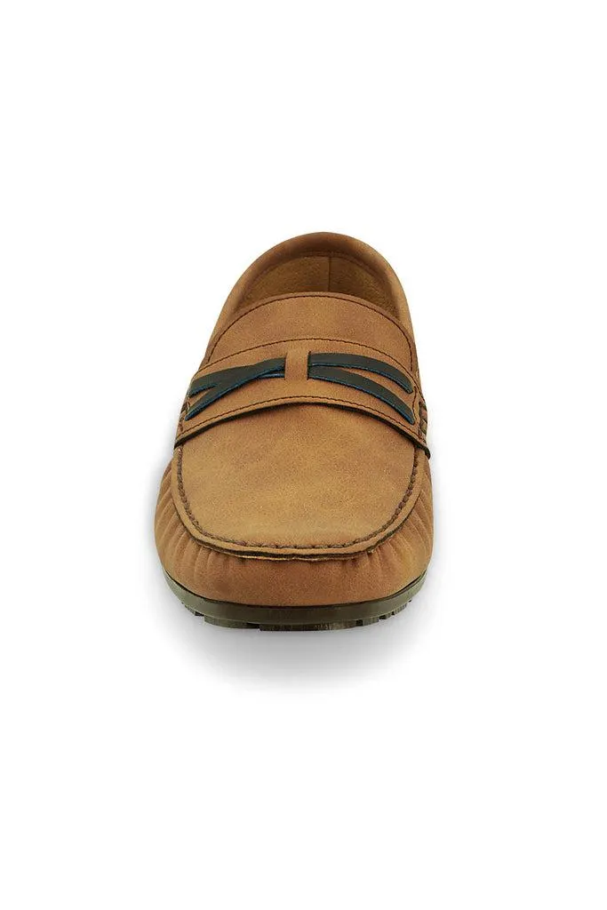 027966 Mocasǟ¶ðn Casual Caballero Color Camel Con Detalle Azul