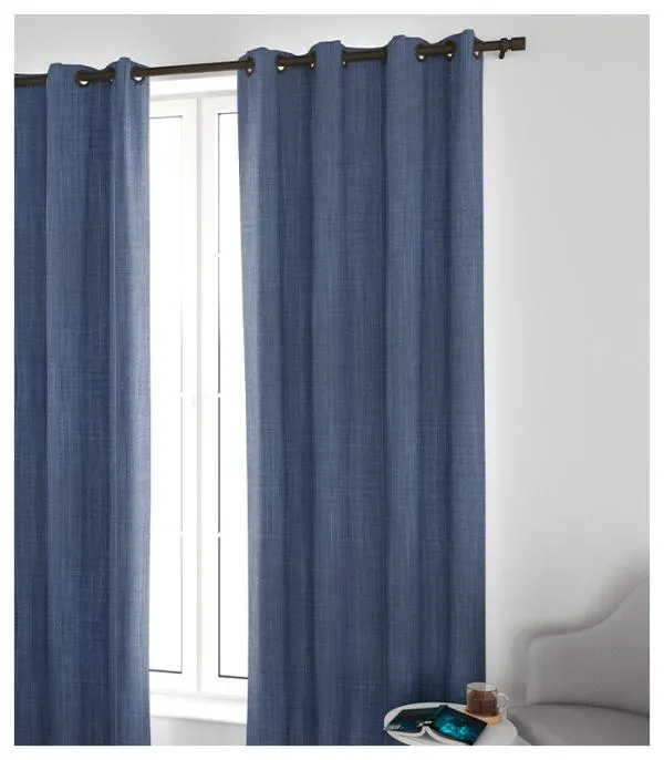 Cortina ojillos blackout azul