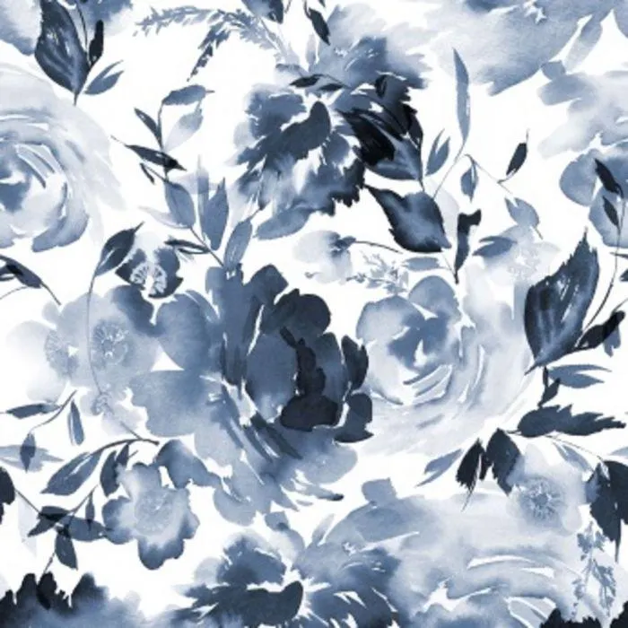 Loneta Italiana Flor Grande Azul Cielo