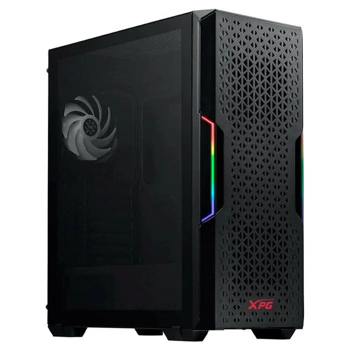 Gabinete Gamer XPG STARKER AIR ATX Media Torre 2 FAN Cristal Templado ARGB Negro STARKERAIR-BKCWW