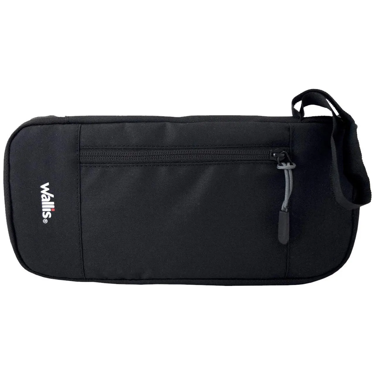 Organizador de viaje con cierre y correa para mano, 100% poliéster, negro