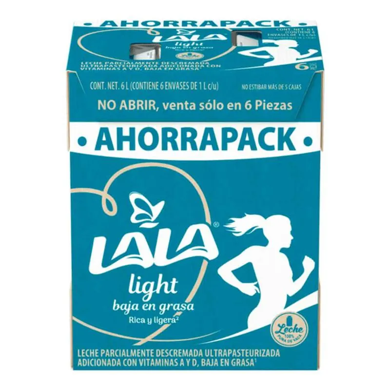 Lala Leche Light Baja en Grasa Pack 6 L