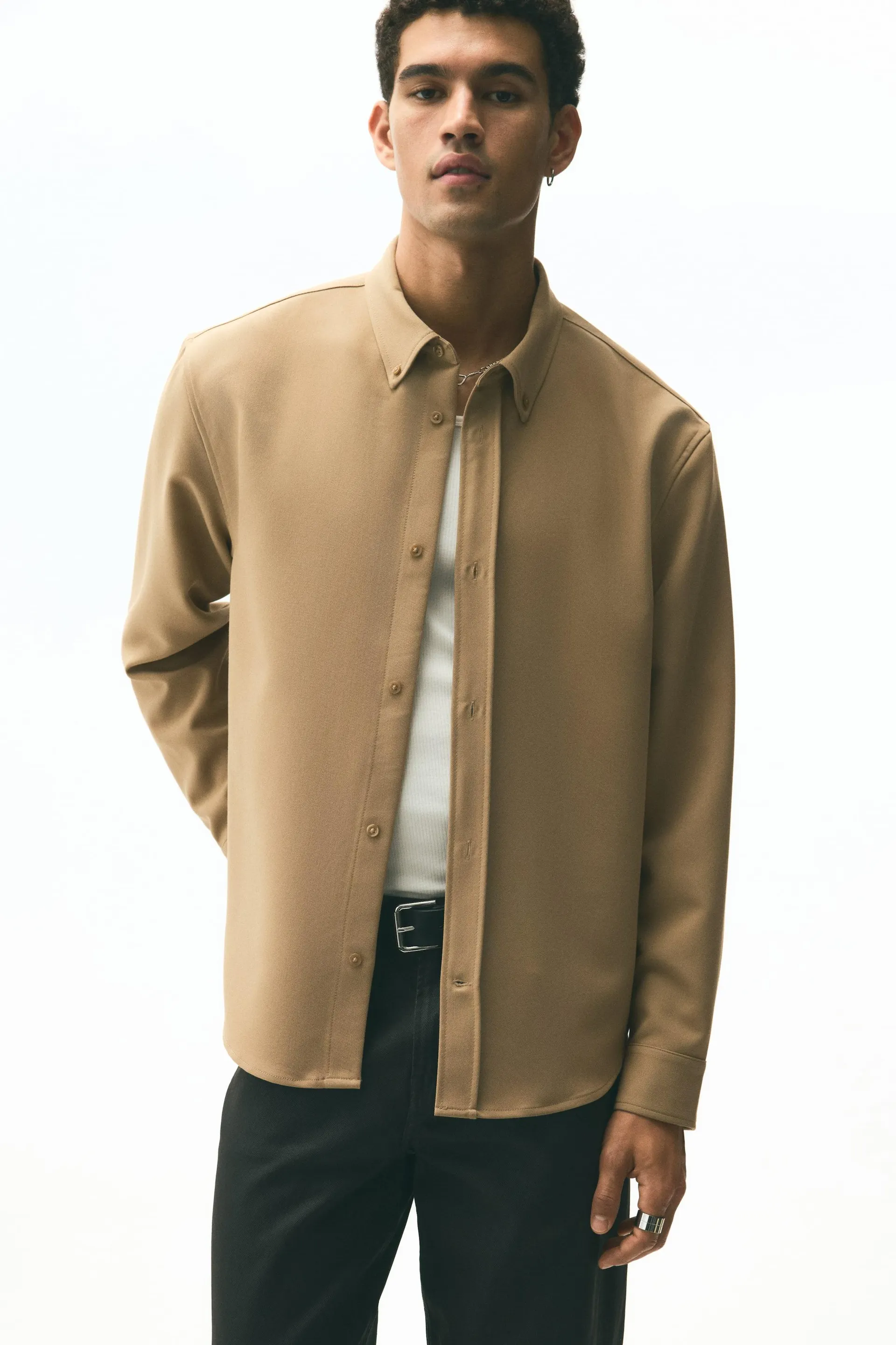Camisa Relaxed Fit en sarga