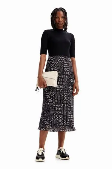 Vestido midi combinado