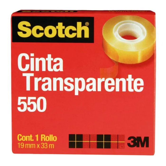 Cinta Adhesiva Celofán Scotch 550, 19 mm x 33 m.