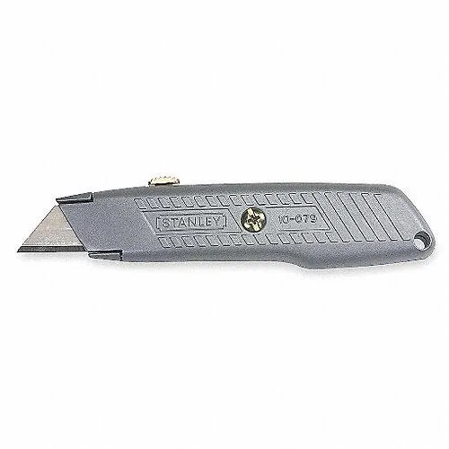 Navaja Utilitaria Retracción Manual Acero Mango Gris