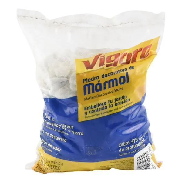 PIEDRA DECORATIVA RÚSTICA MÁRMOL DE 2 KG BLANCA