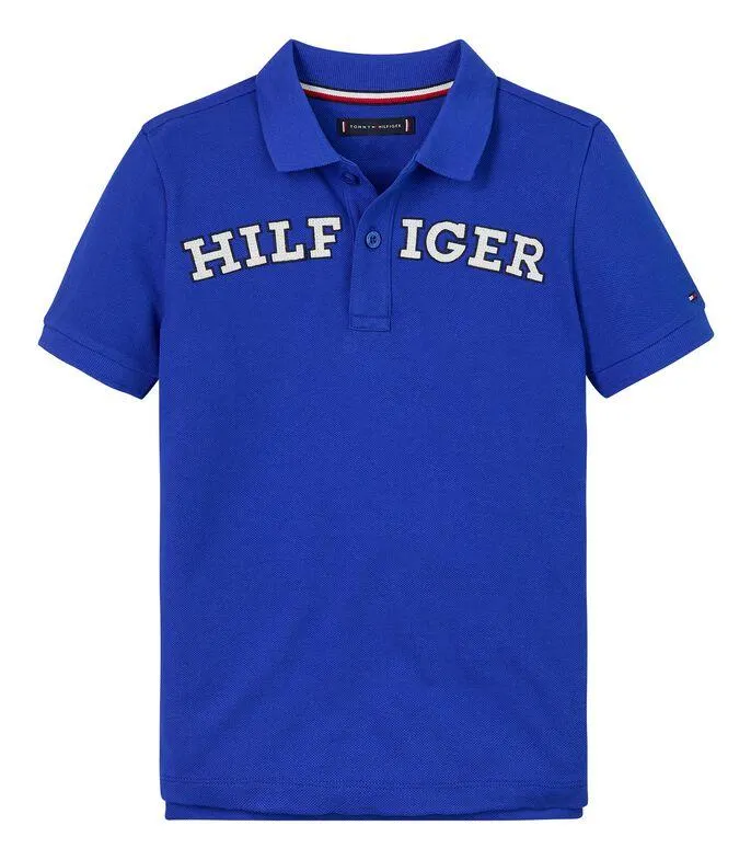 Playera tipo polo estampada de manga corta Niño