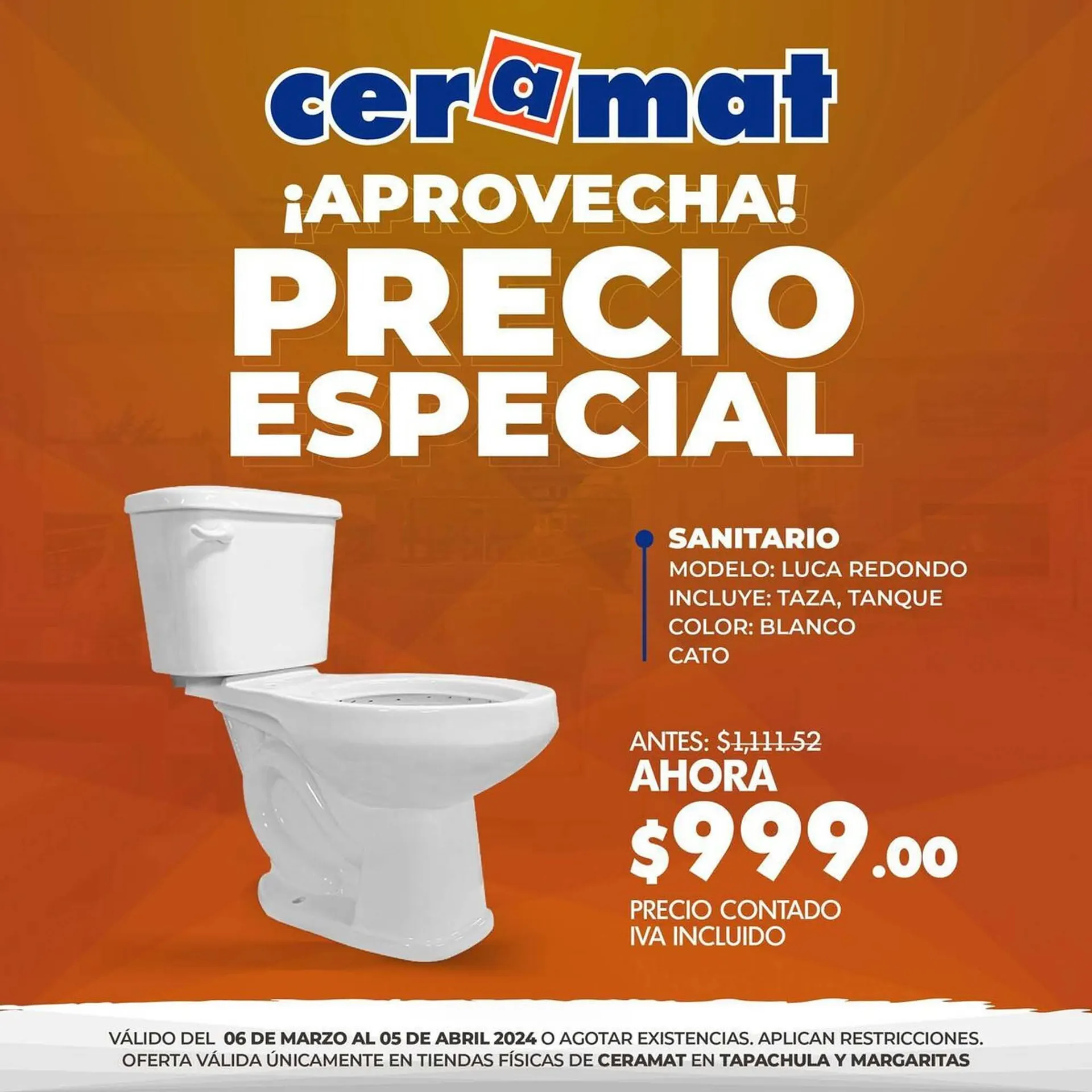Catálogo de Catálogo Ceramat 12 de marzo al 6 de abril 2024 - Pagina 1