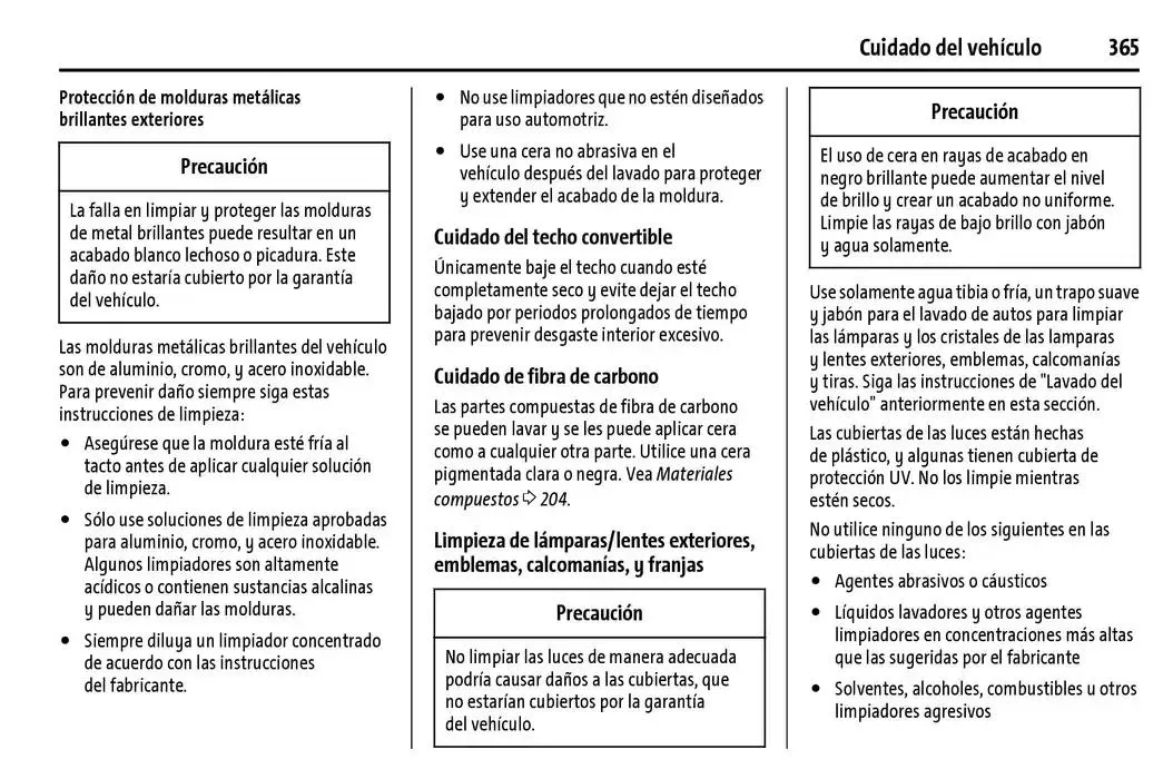 Catálogo de Chevrolet Corvette Stingray Manual del propietario 22 de enero al 31 de diciembre 2025 - Pagina 366