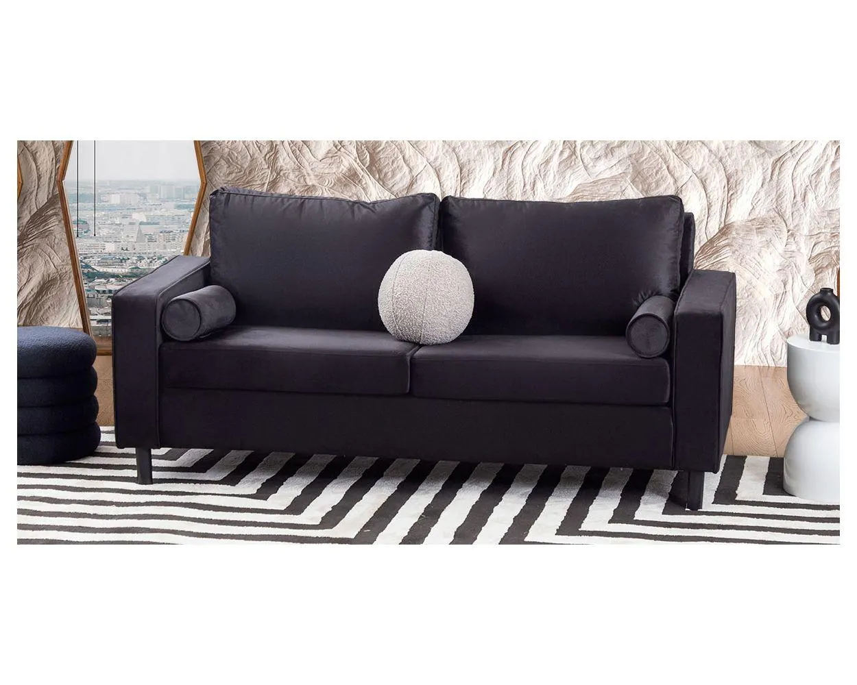 Sofá 3 Plazas Landmark Negro