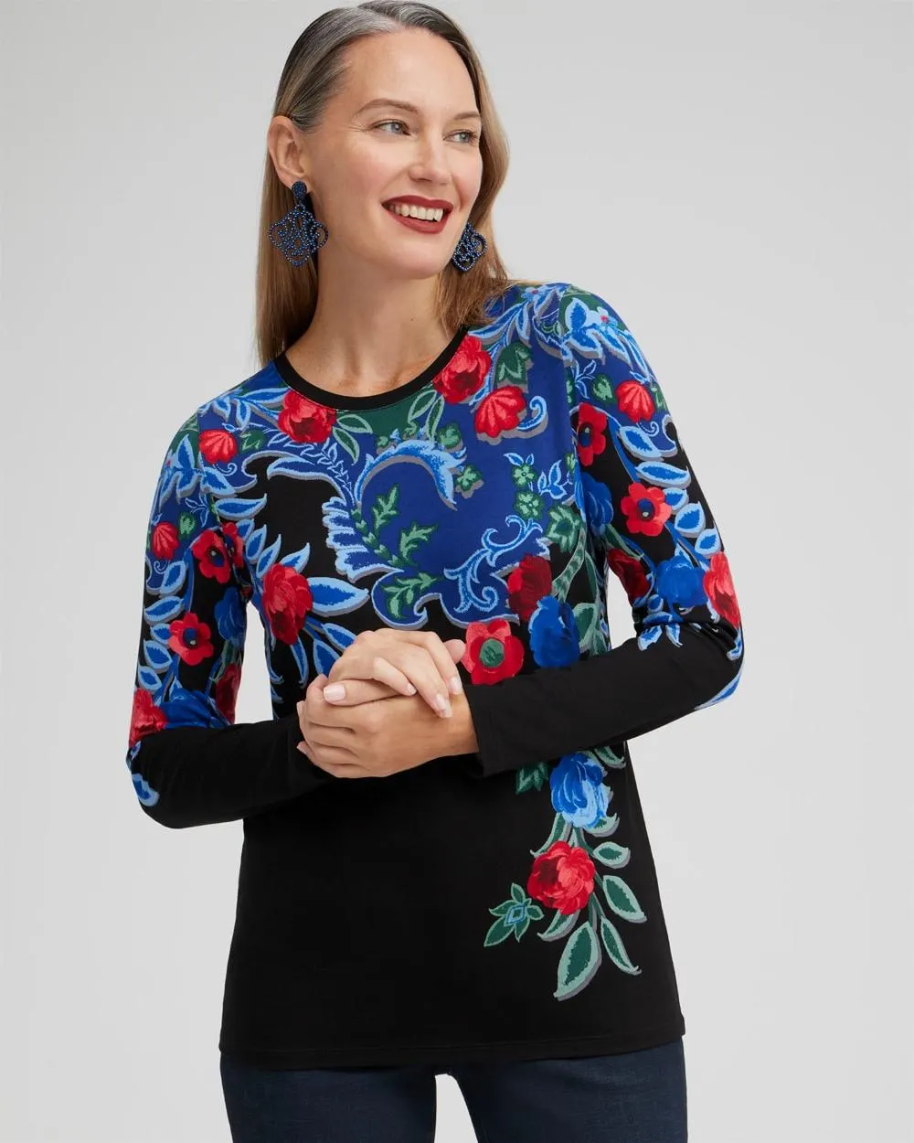 Touch of Cool Floral Layering Tee