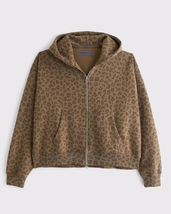 Cropped Essential Full-Zip Hoodie