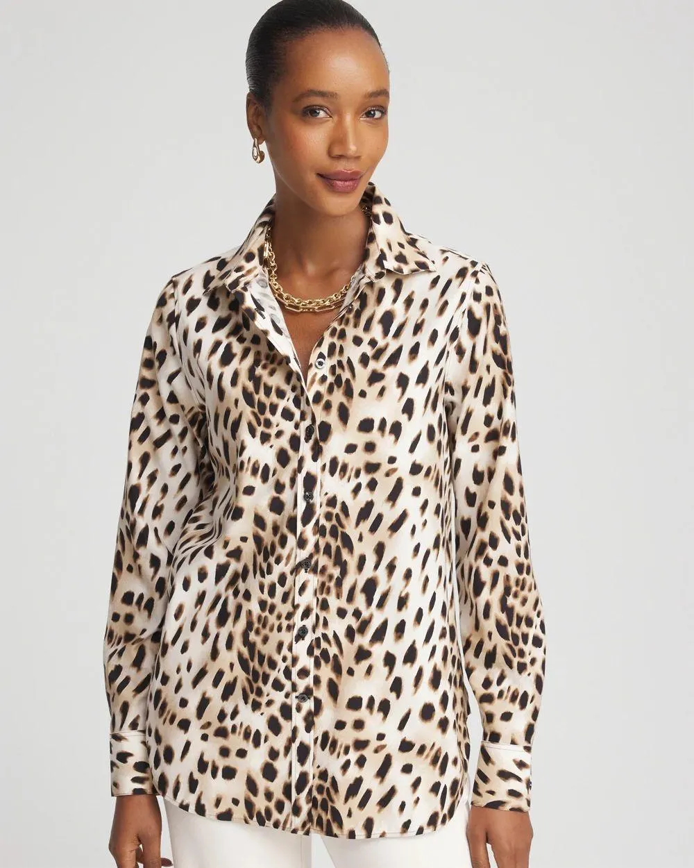 No Iron ™ Cheetah-Print Shirt